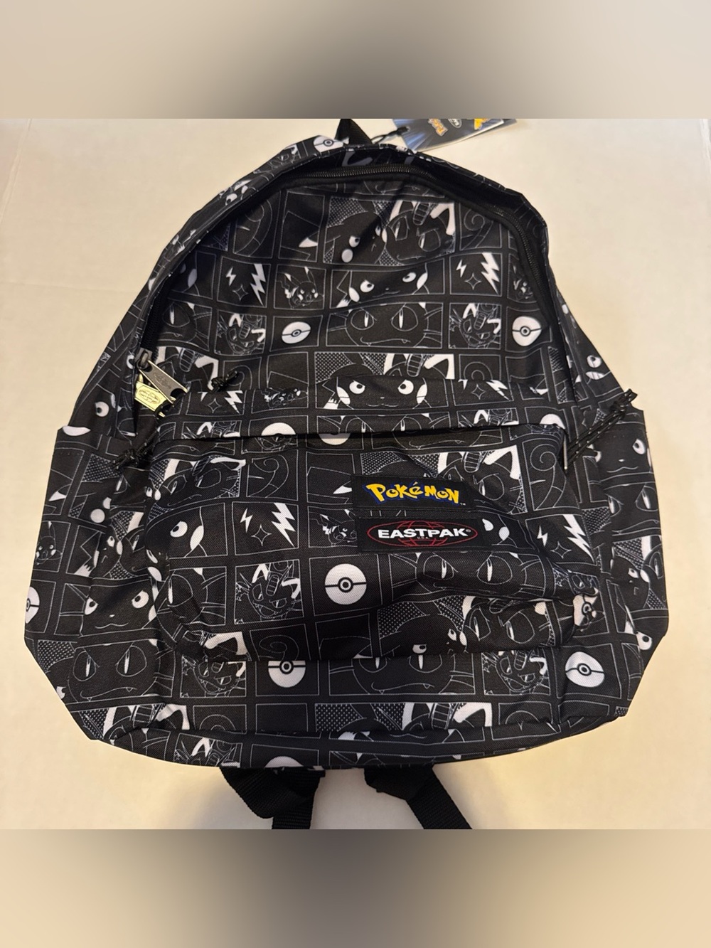 Eastpak Pokémon Pikachu Day Office All over Black Print Book bag Backpack OS NWT